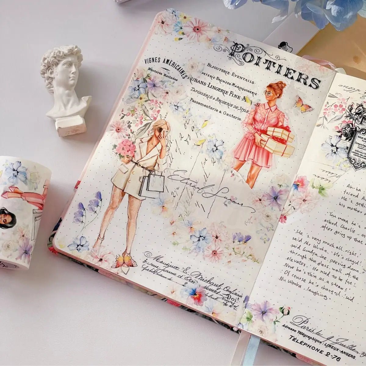 Clear Tape Bloom & Vogue Wide - 70 mm - 4 - Washi Tape Shop - Tidformera