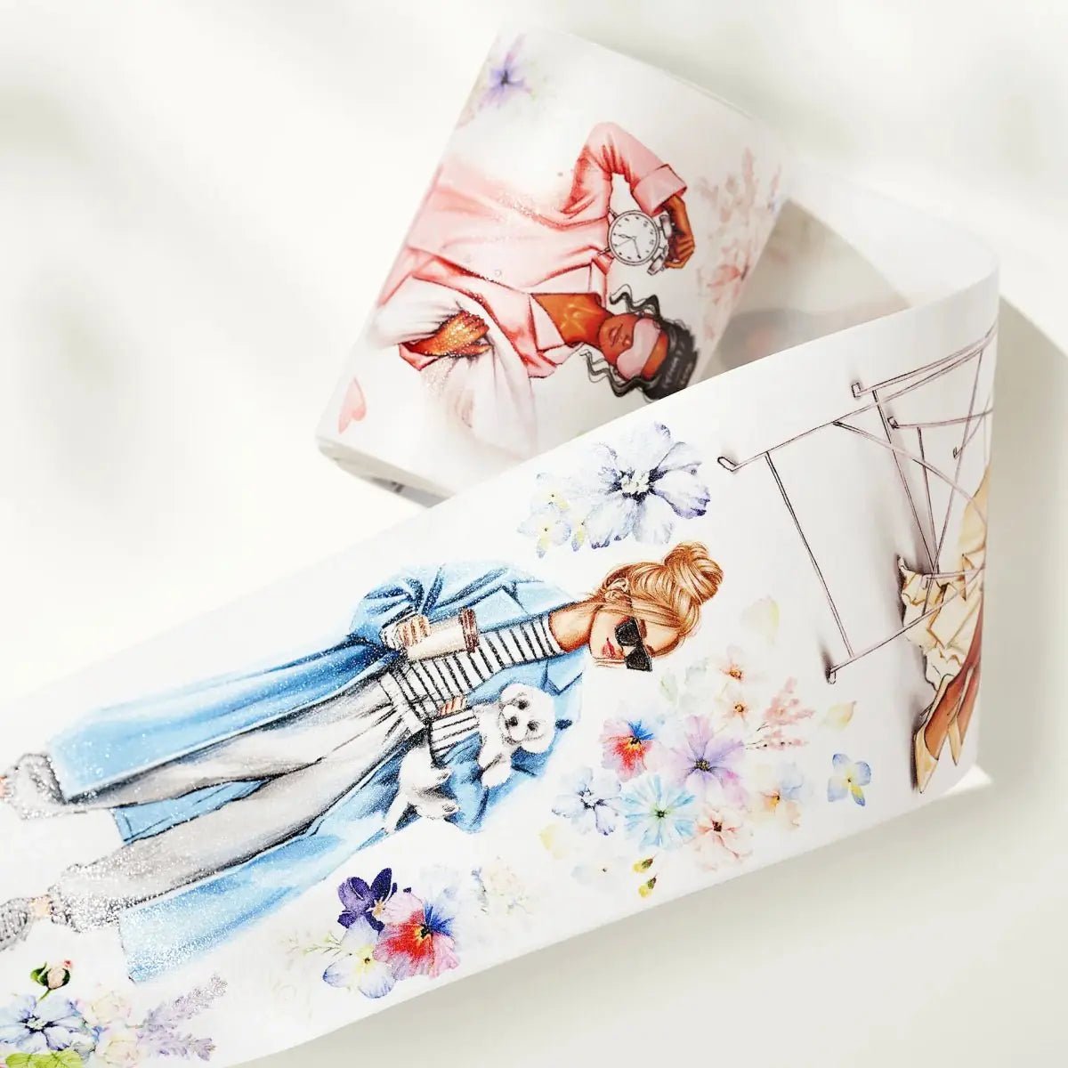 Clear Tape Bloom & Vogue Wide - 70 mm - 3 - Washi Tape Shop - Tidformera