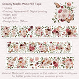 Clear tape Dreamy Merlot Wide PET Tape - 60 mm - Washi Tape Shop - Tidformera