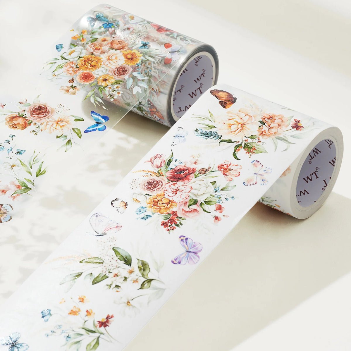 Clear Tape Floral Wave Wide - 60 mm - Washi Tape Shop - Tidformera