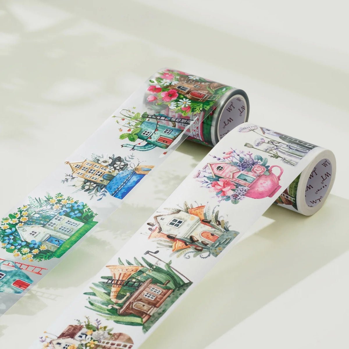 Clear Tape Forest Houses Wide - 60 mm - Washi Tape Shop - Tidformera