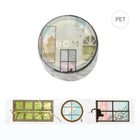 Dekorationstejp med utsikt genom fönster. Clear tape Window scenery från BGM - Tidformera