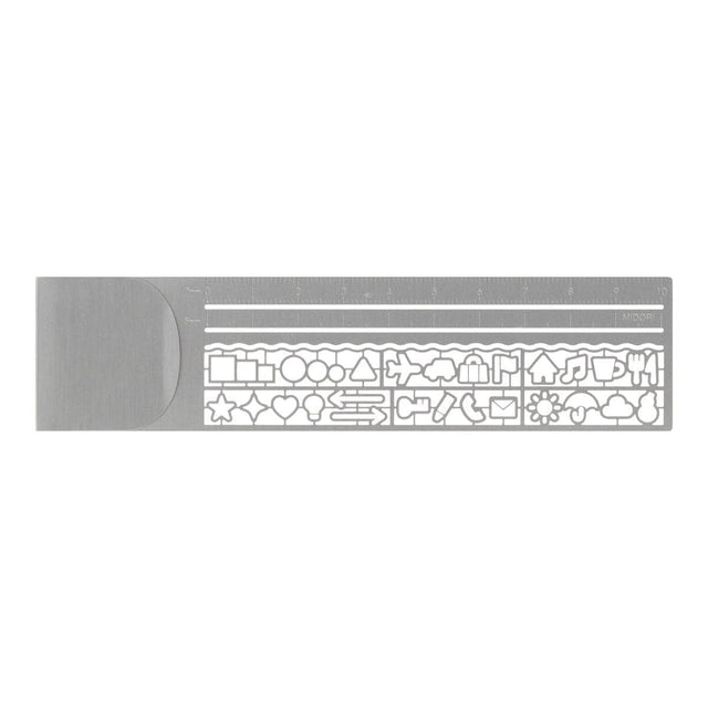 Clip Ruler Brass - Silver - Midori - Tidformera