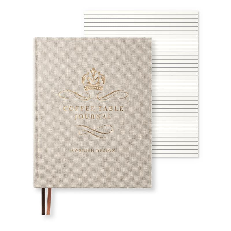 Coffee Table Journal - Royal - Rough Linen - Paperstyle - Tidformera