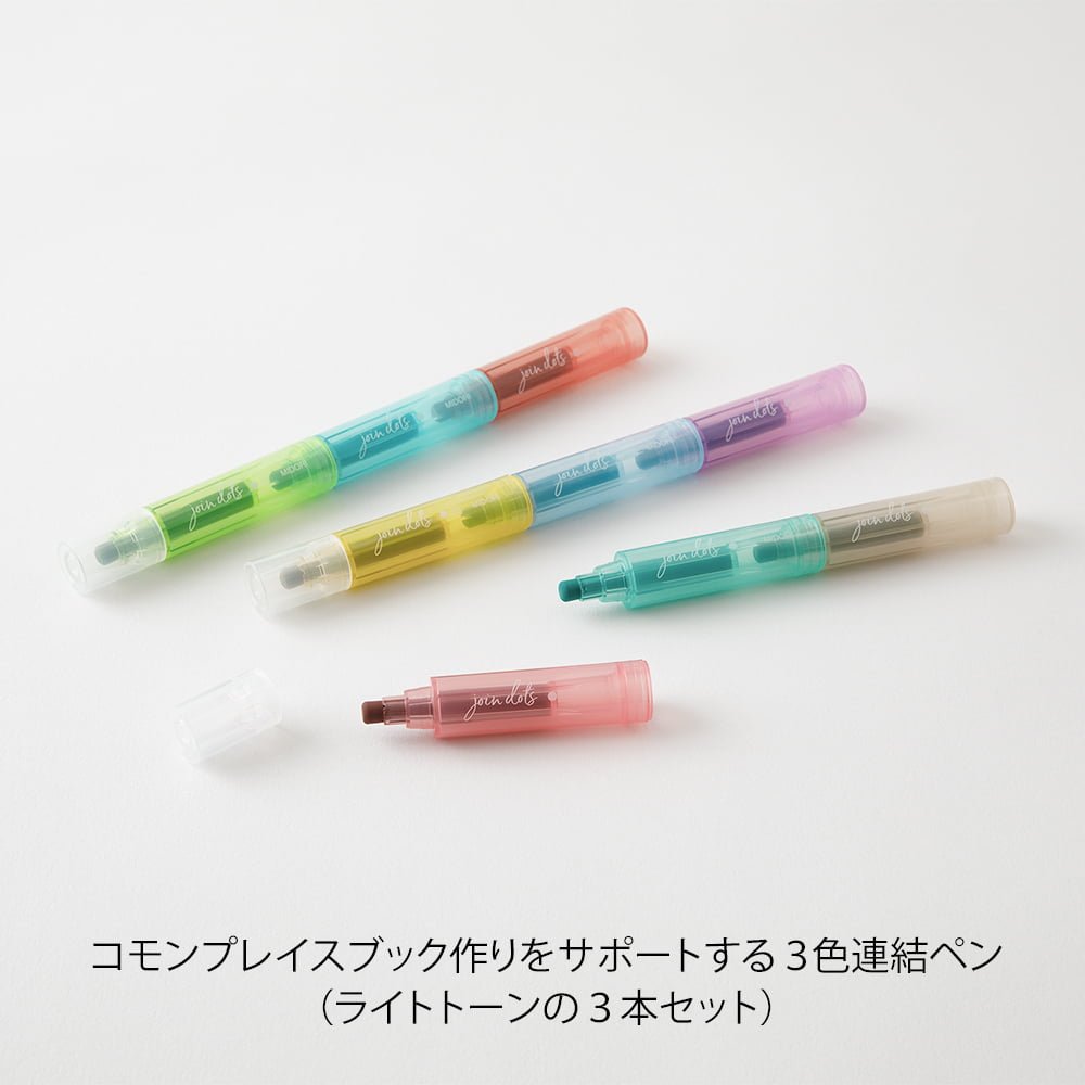 Connecting Pen Join Dots - 3 - pack - Light tone - Midori - Tidformera