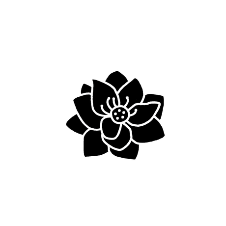 Craft Rubber Stamp Hanko - 20 x 20 - Lotus flower - 1 - Shachihata - Tidformera