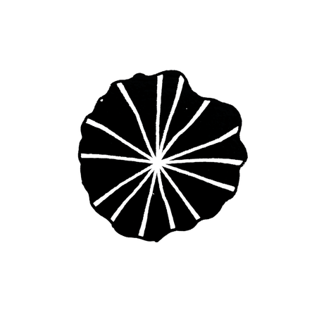 Craft Rubber Stamp Hanko - 20 x 20 - Lotus leaf - 1 - Shachihata - Tidformera