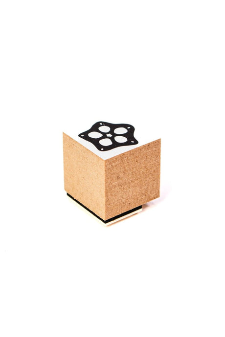 Craft Rubber Stamp Hanko - 20 x 20 - Snowflake - 1 - Shachihata - Tidformera