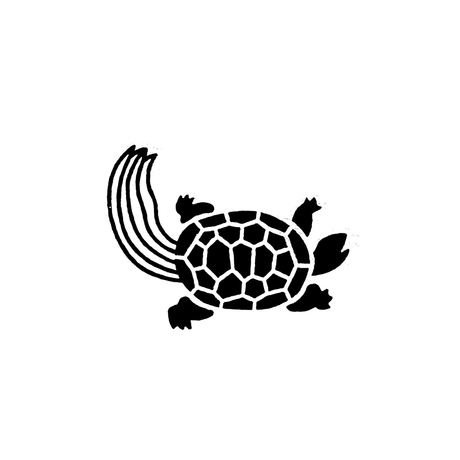 Craft Rubber Stamp Hanko - 25 x 30 - Turtle - 1 - Shachihata - Tidformera