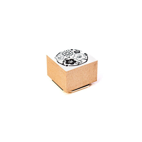 Craft Rubber Stamp Hanko - 30 x 30 - Blossom - 1 - Shachihata - Tidformera