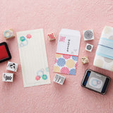 Craft Rubber Stamp Hanko - 30 x 30 - Shibiori - 4 - Shachihata - Tidformera