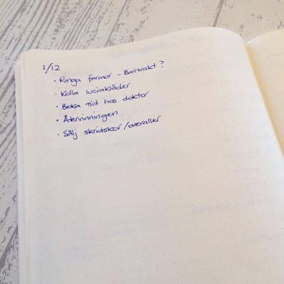 Daglig logg i en Bullet journal