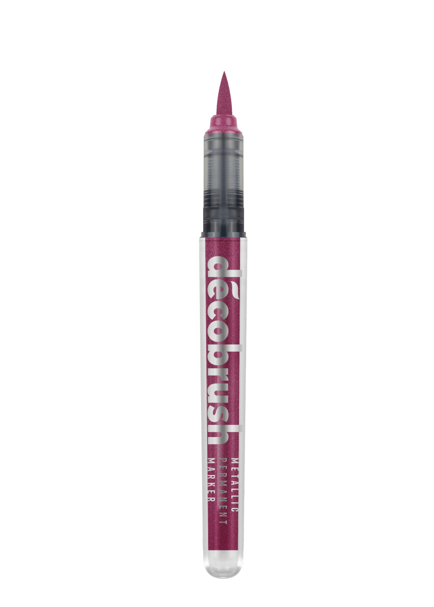 Decobrush - Metallic - Pink från Karin - Rosa penselpenna utan lock - Tidformera