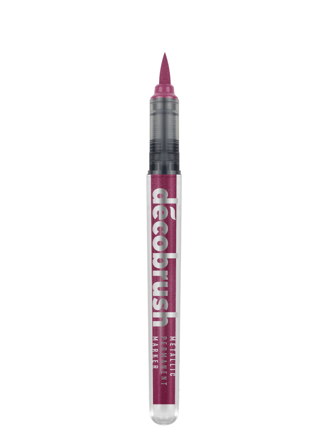 Decobrush - Metallic - Pink från Karin - Rosa penselpenna utan lock - Tidformera