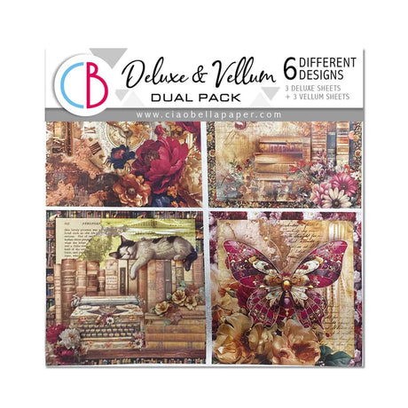 Deluxe & Vellum Dual pack 15 x 15 cm - 6 - pack Book Lovers - 1 - Ciao Bella - Tidformera