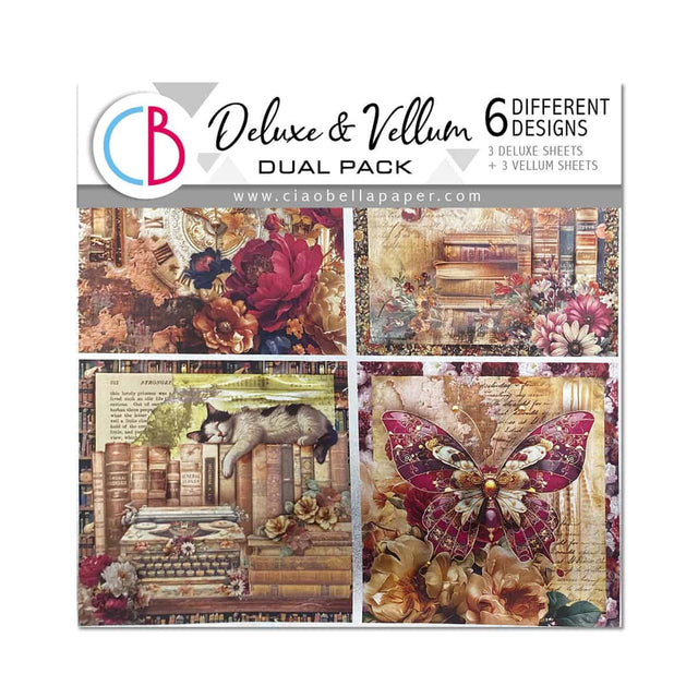 Deluxe & Vellum Dual pack 15 x 15 cm - 6 - pack Book Lovers - 1 - Ciao Bella - Tidformera