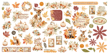 Die cut Autumn Greetings Ephemera Assortment - Graphic 45 - Tidformera