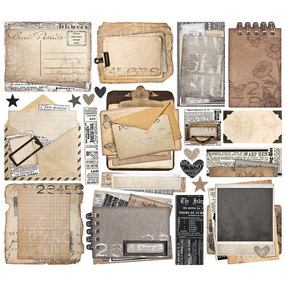 Die cut Simple Vintage Essentials Ephemera - 2 - Simple Stories - Tidformera