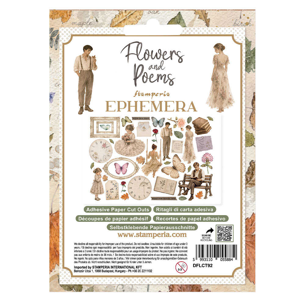 Die cuts - Adhesive - Flowers and Poems - 3 - Stamperia - Tidformera