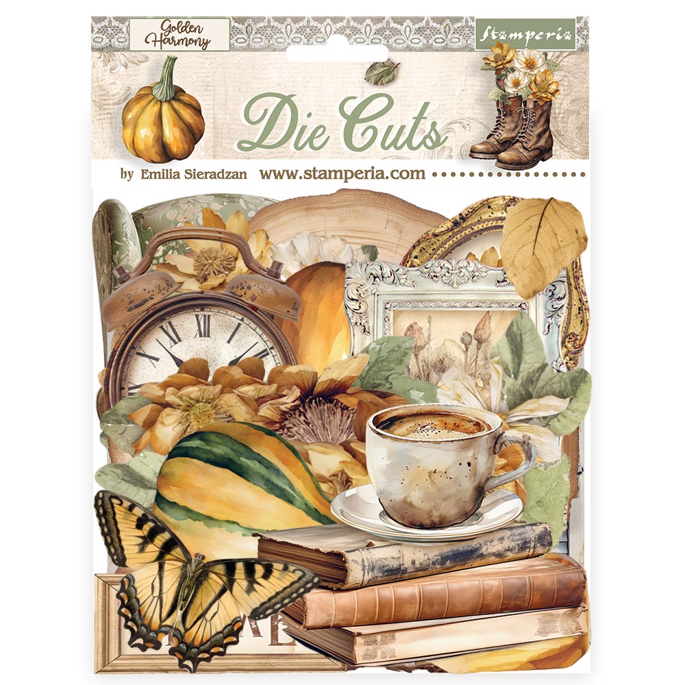 Die cuts Golden Harmony Assorted 30 st - Stamperia - Tidformera