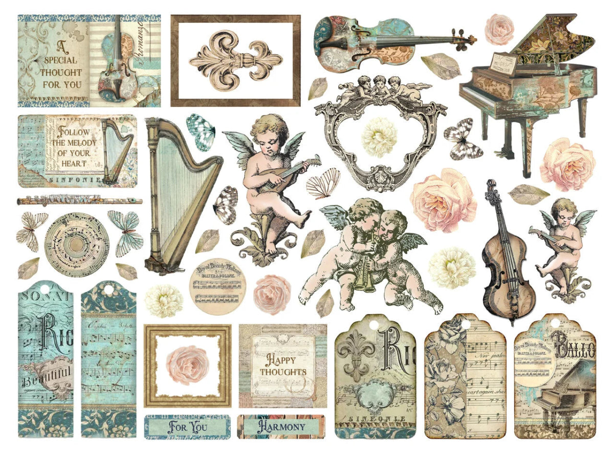 Die cuts Music Assorted 46 st - Stamperia - Tidformera