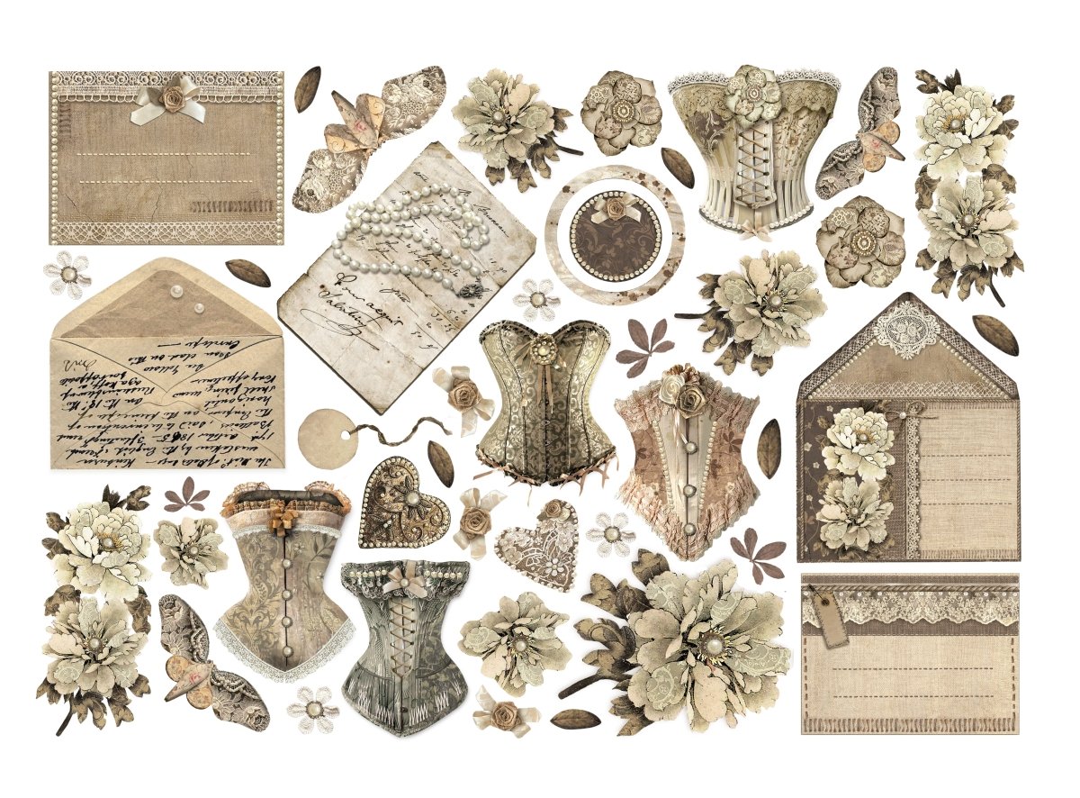 Die cuts Old Lace Ephemera - 2 - Stamperia - Tidformera