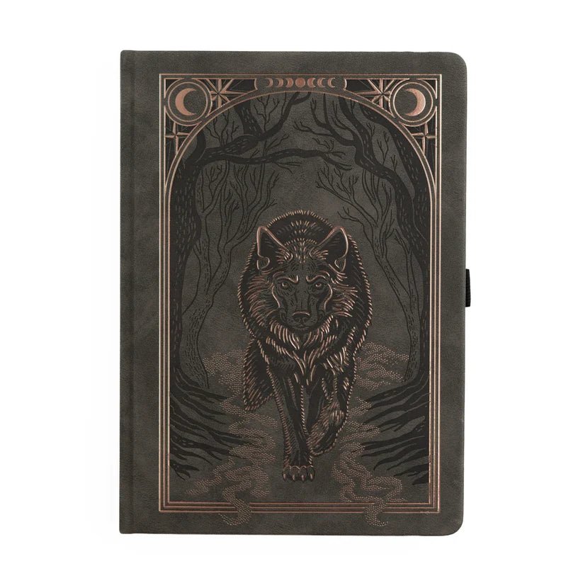 Dotted Notebook - Black dot grid - B5 - Wolf in the Night - 1 - Archer & Olive - Tidformera
