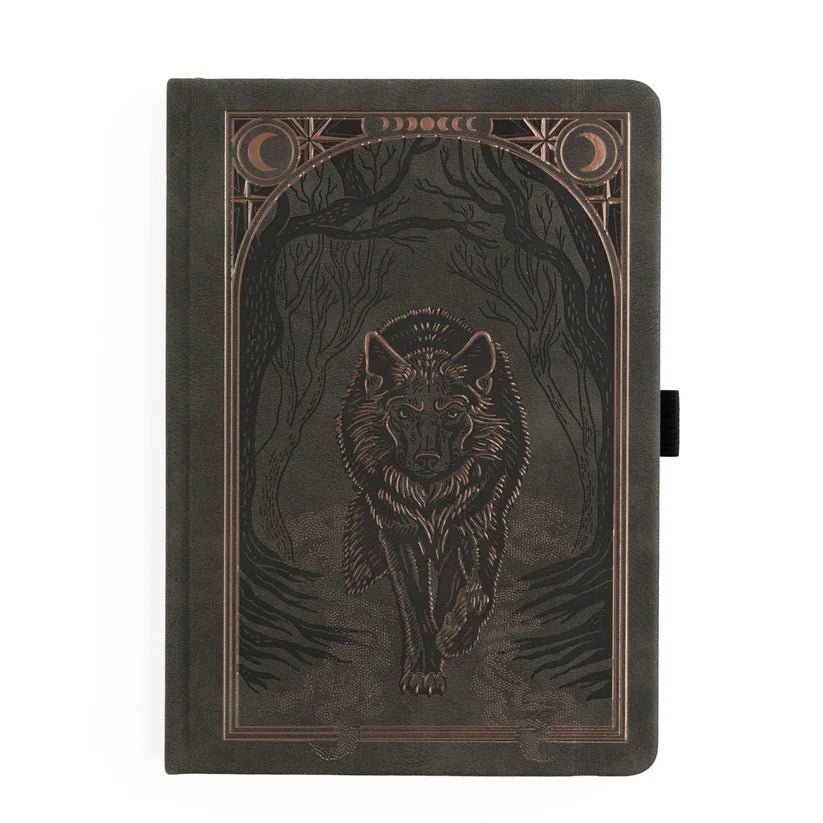 Dotted Notebook - Black dot grid - B6 - Wolf in the Night - 1 - Archer & Olive - Tidformera
