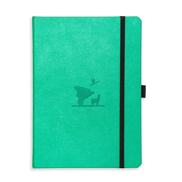 Dotted notebook Earth Collection - Emerald Eduardo Avaroa från Dingbats* - Grön anteckningsbok. Boken har svart gummiband för stängning samt pennhållare. - Tidformera