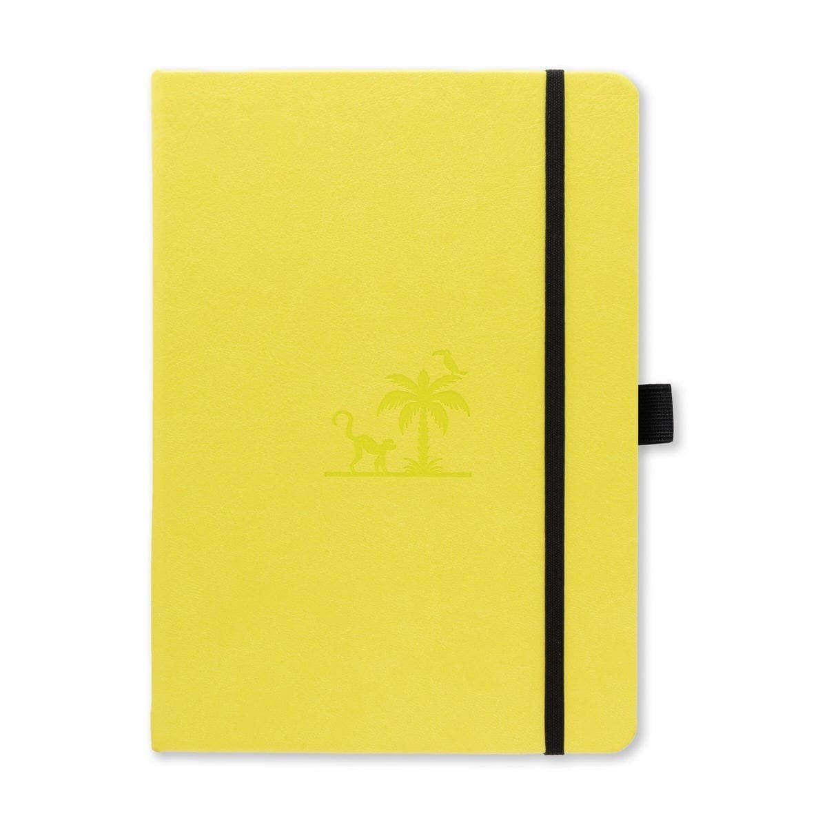 Dotted notebook Earth Collection - Lime Yasuni från Dingbats* - Limegrön anteckningsbok med en apa och palm på. Boken har svart gummiband för stängning samt pennhållare. - Tidformera