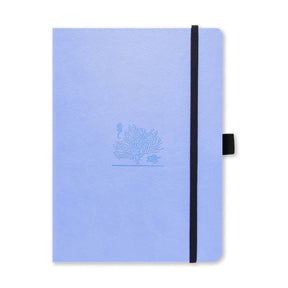 Dotted notebook Earth Collection - Sky Blue Great Barrier Reef från Dingbats* - Ljusblå anteckningsbok med svart gummiband för stängning samt pennhållare. - Tidformera