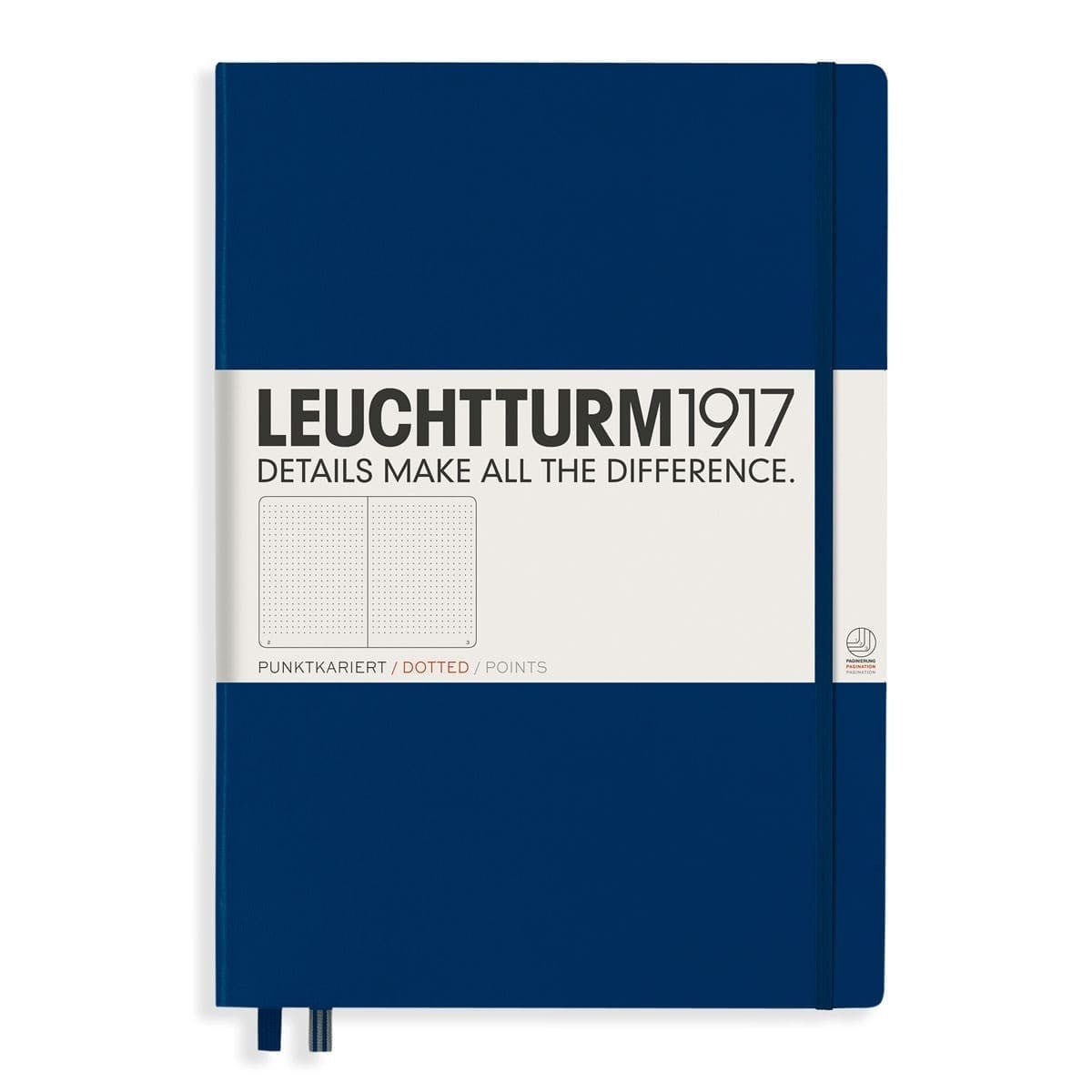 Dotted notebook Lt A4+ Master Navy från Leuchtturm1917 - Blå anteckningsbok - Tidformera