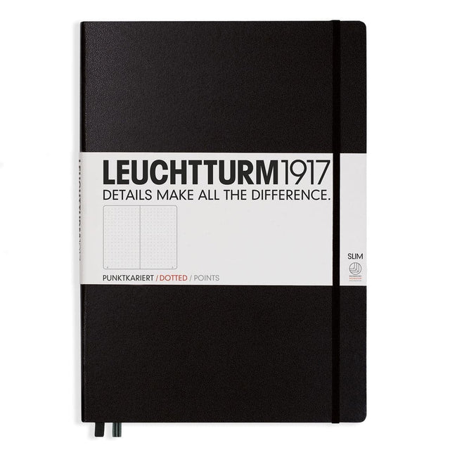 Dotted notebook Lt A4+ Slim Black från Leuchtturm1917 - Svart anteckningsbok - Tidformera