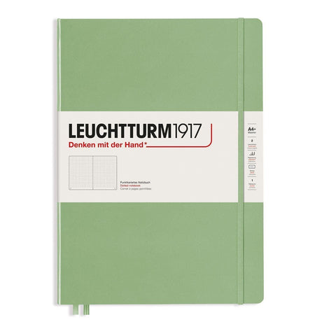 Dotted notebook Lt A4+ Slim Sage från Leuchtturm1917 - Ljusrön anteckningsbok - Tidformera