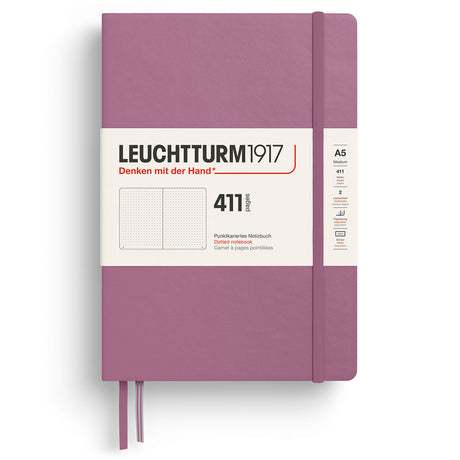 Dotted notebook Lt A5 Hård pärm 411 s - Dusty Rose - 1 - Leuchtturm1917 - Tidformera