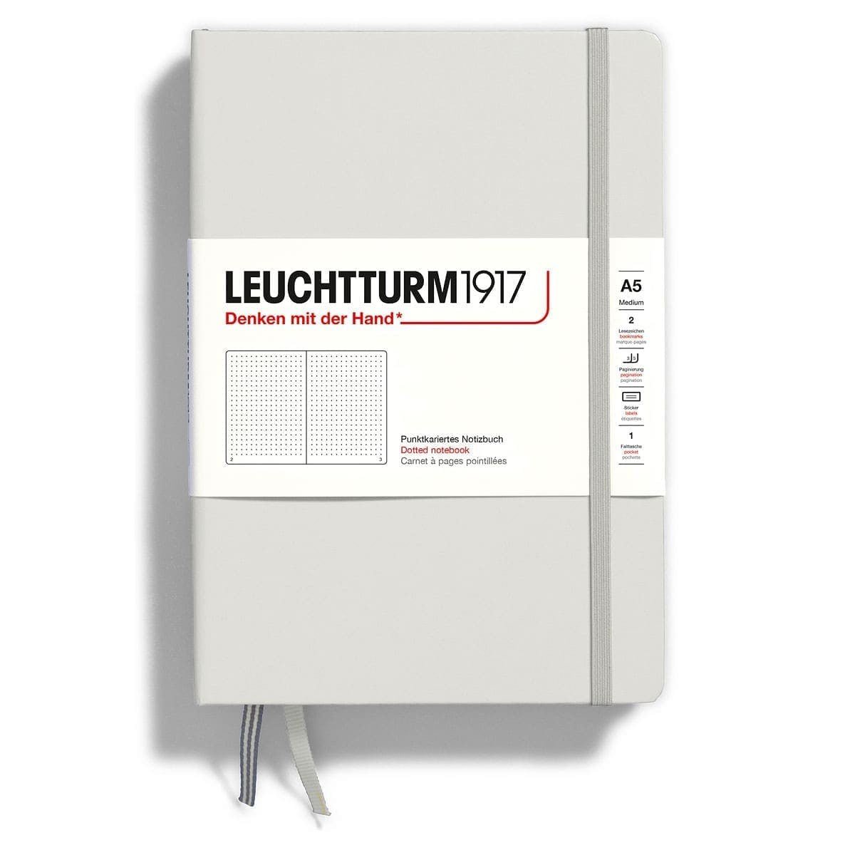 Dotted notebook Lt A5 Hård pärm Light Grey - Leuchtturm1917 - Tidformera