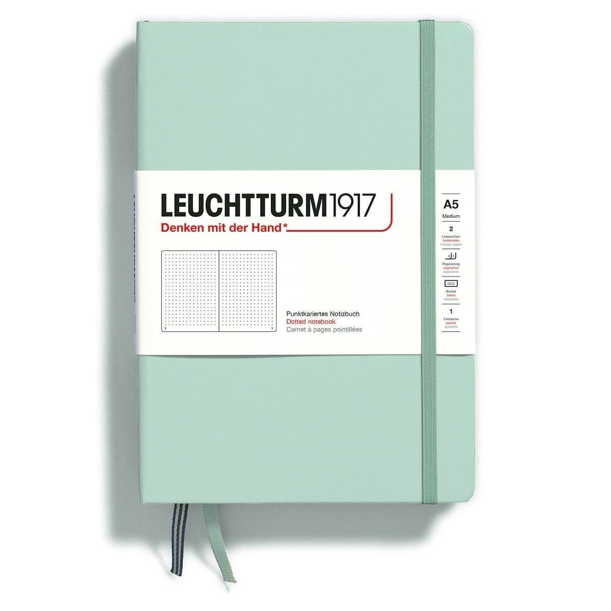 Dotted notebook Lt A5 Hård pärm Mint green - Leuchtturm1917 - Tidformera