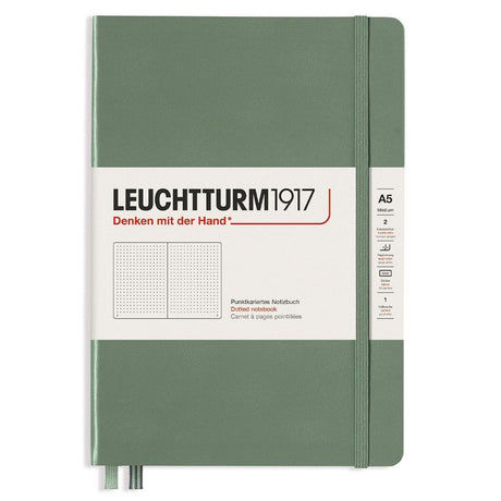 Dotted notebook Lt A5 Hård pärm Olive - Leuchtturm1917 - Tidformera