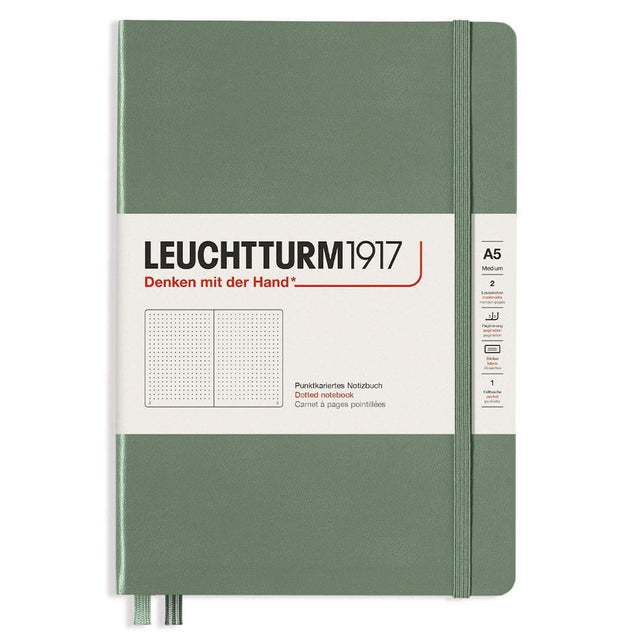 Dotted notebook Lt A5 Hård pärm Olive - Leuchtturm1917 - Tidformera