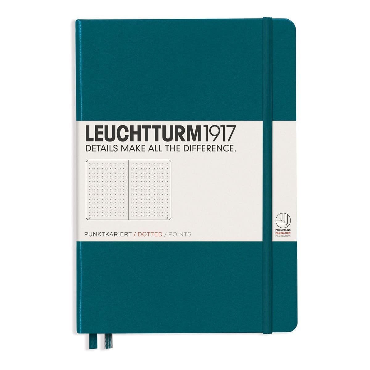 Dotted notebook Lt A5 Hård pärm Pacific Green från Leuchtturm1917 - Havsgrön anteckningsbok - Tidformera