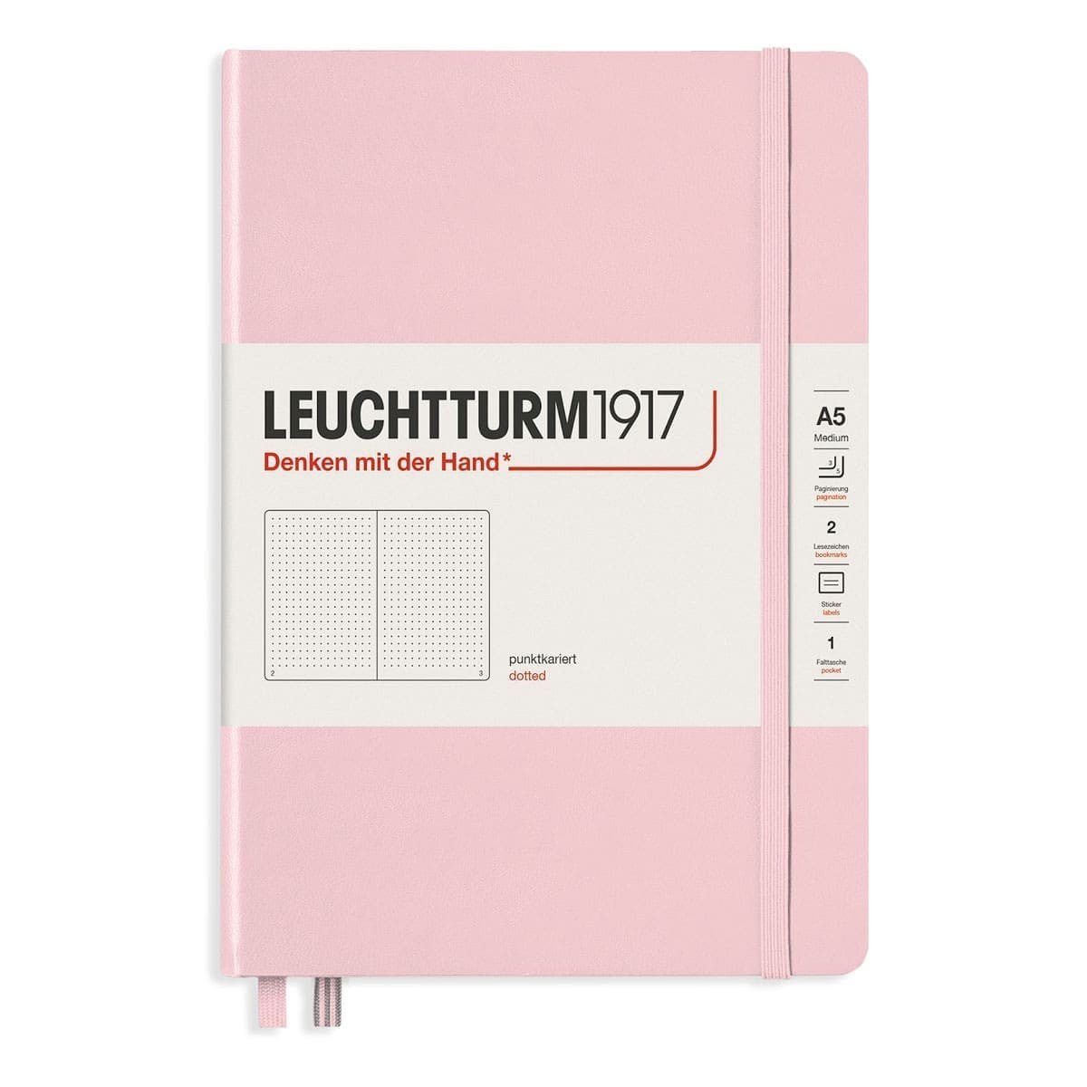 Dotted notebook Lt A5 Hård pärm Powder - Leuchtturm1917 - Tidformera