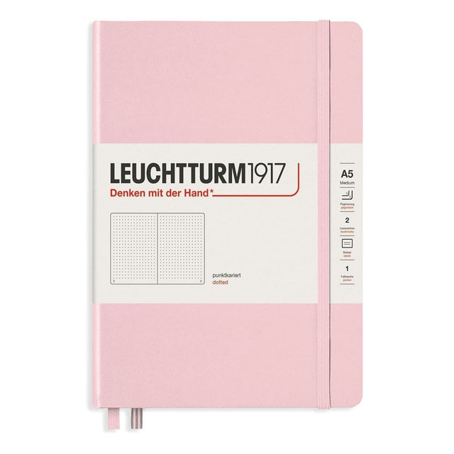 Dotted notebook Lt A5 Hård pärm Powder från Leuchtturm1917 - Rosa anteckningsbok - Tidformera