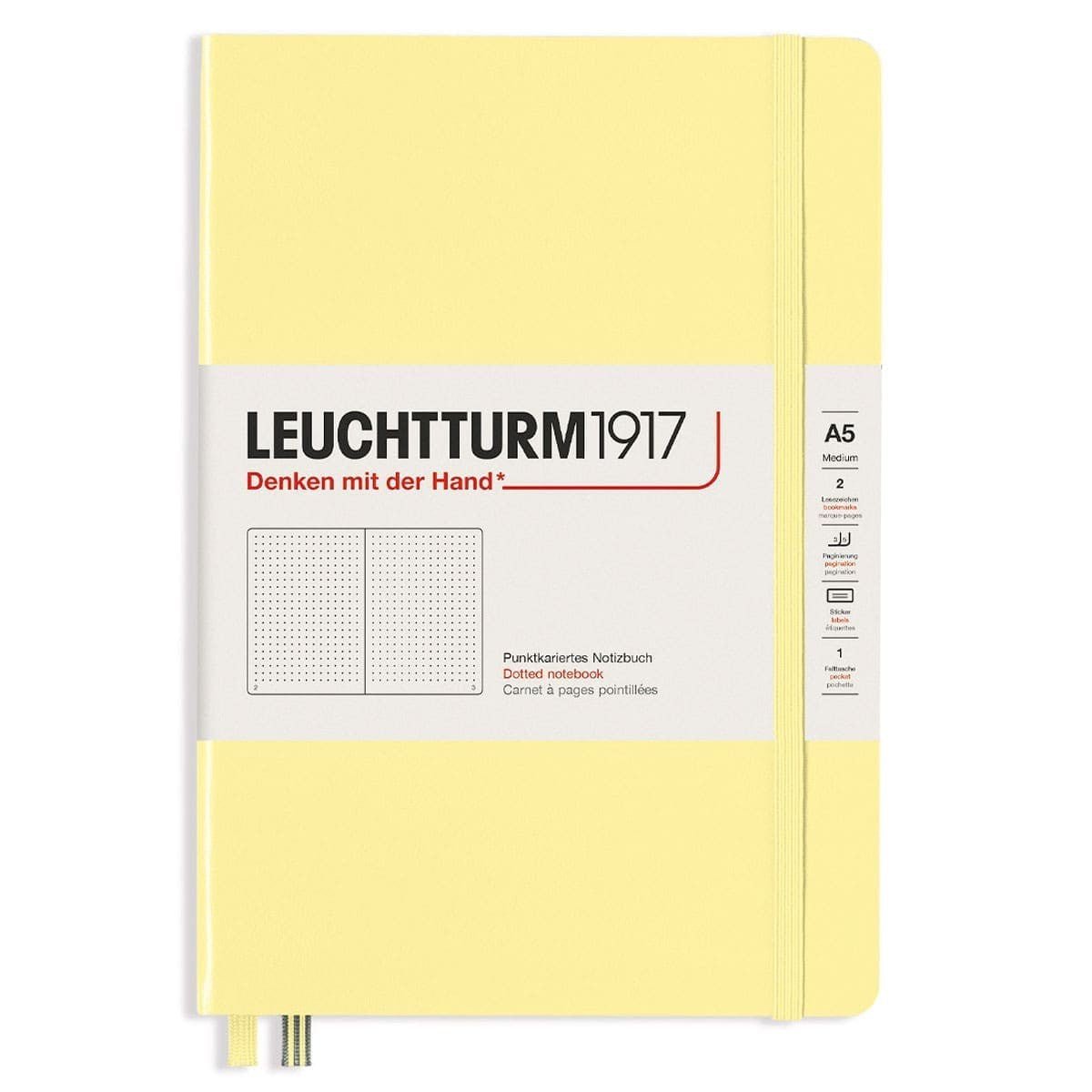 Dotted notebook Lt A5 Hård pärm Vanilla - Leuchtturm1917 - Tidformera