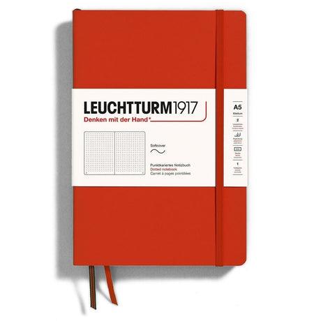 Dotted notebook Lt A5 Mjuk pärm Fox Red från Leuchtturm1917 - Röd anteckningsbok - Tidformera