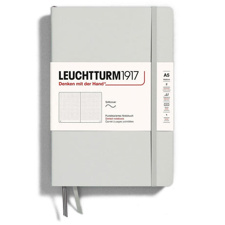 Dotted notebook Lt A5 Mjuk pärm Light grey - Leuchtturm1917 - Tidformera