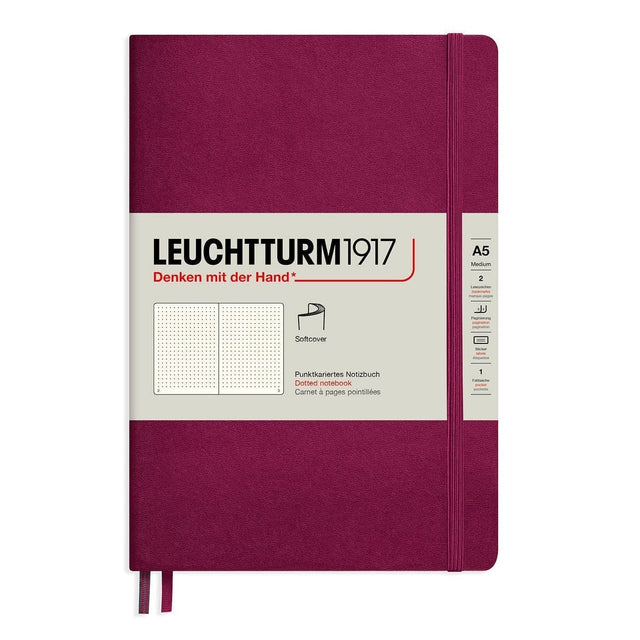 Dotted notebook Lt A5 Mjuk pärm Port Red - Leuchtturm1917 - Tidformera