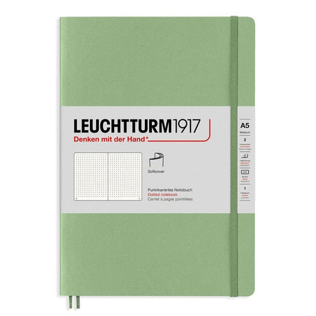 Dotted notebook Lt A5 Mjuk pärm Sage - Leuchtturm1917 - Tidformera