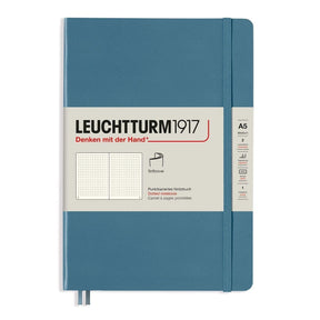 Dotted notebook Lt A5 Mjuk pärm Stone Blue från Leuchtturm1917 - Blå anteckningsbok - Tidformera