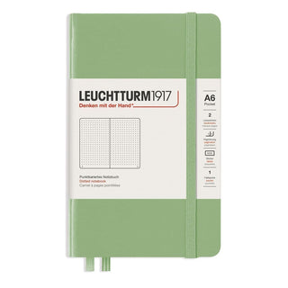 Dotted notebook Lt A6 Hård pärm Sage från Leuchtturm1917 - Grön anteckningsbok - Tidformera