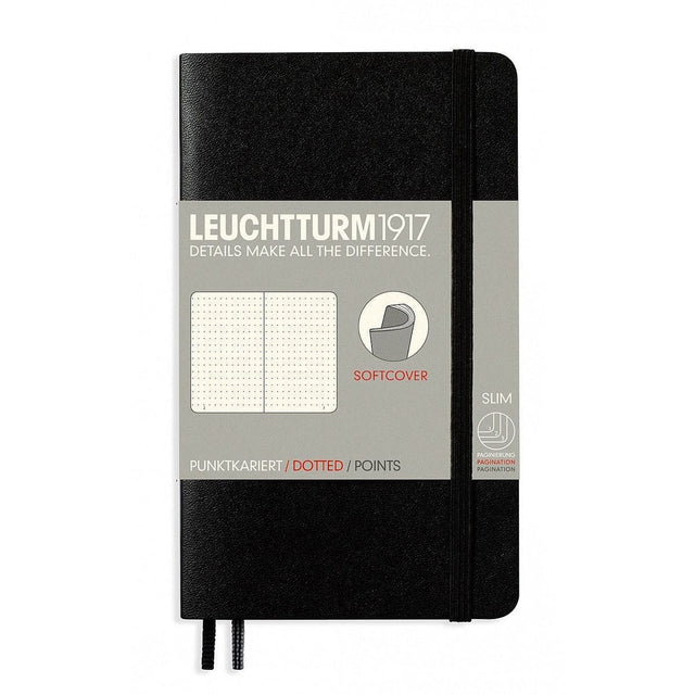 Dotted notebook Lt A6 Mjuk pärm Black - Leuchtturm1917 - Tidformera